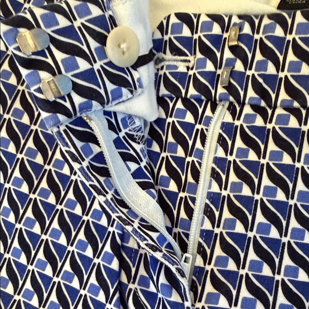 J. Crew Stretch Geometric Patterned, Cropped, Str… - image 3